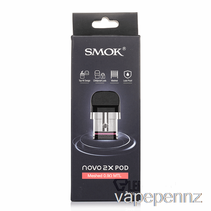 SMOK NOVO 2X Replacement Pods 0.6ohm Meshed MTL Pods VAPE NZ